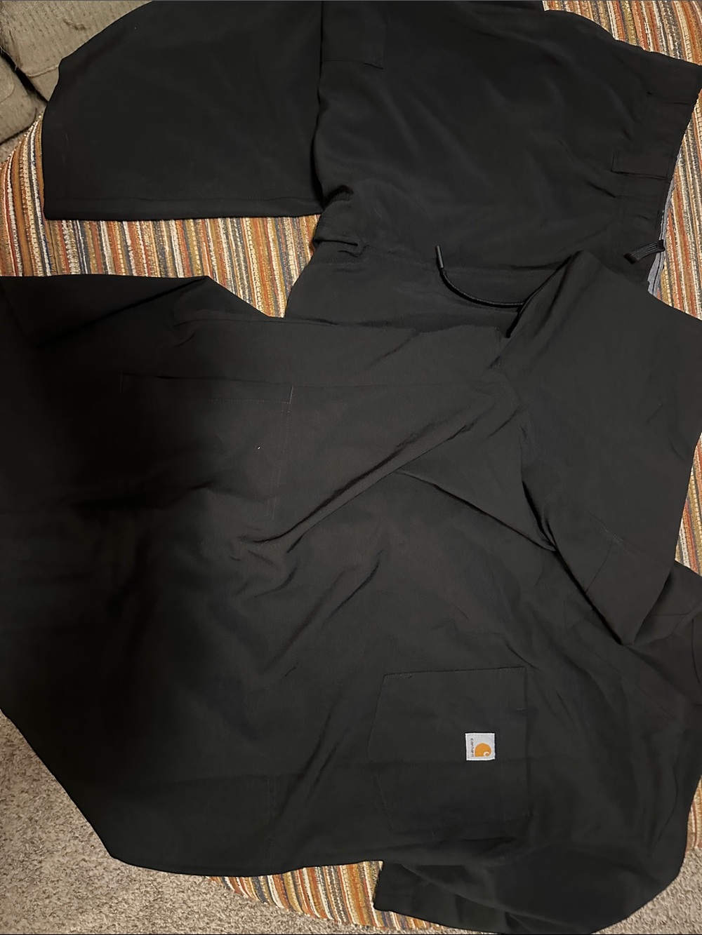 Carhartt Black Short-Sleeve Work Shirt with Logo Patch nursing uniform